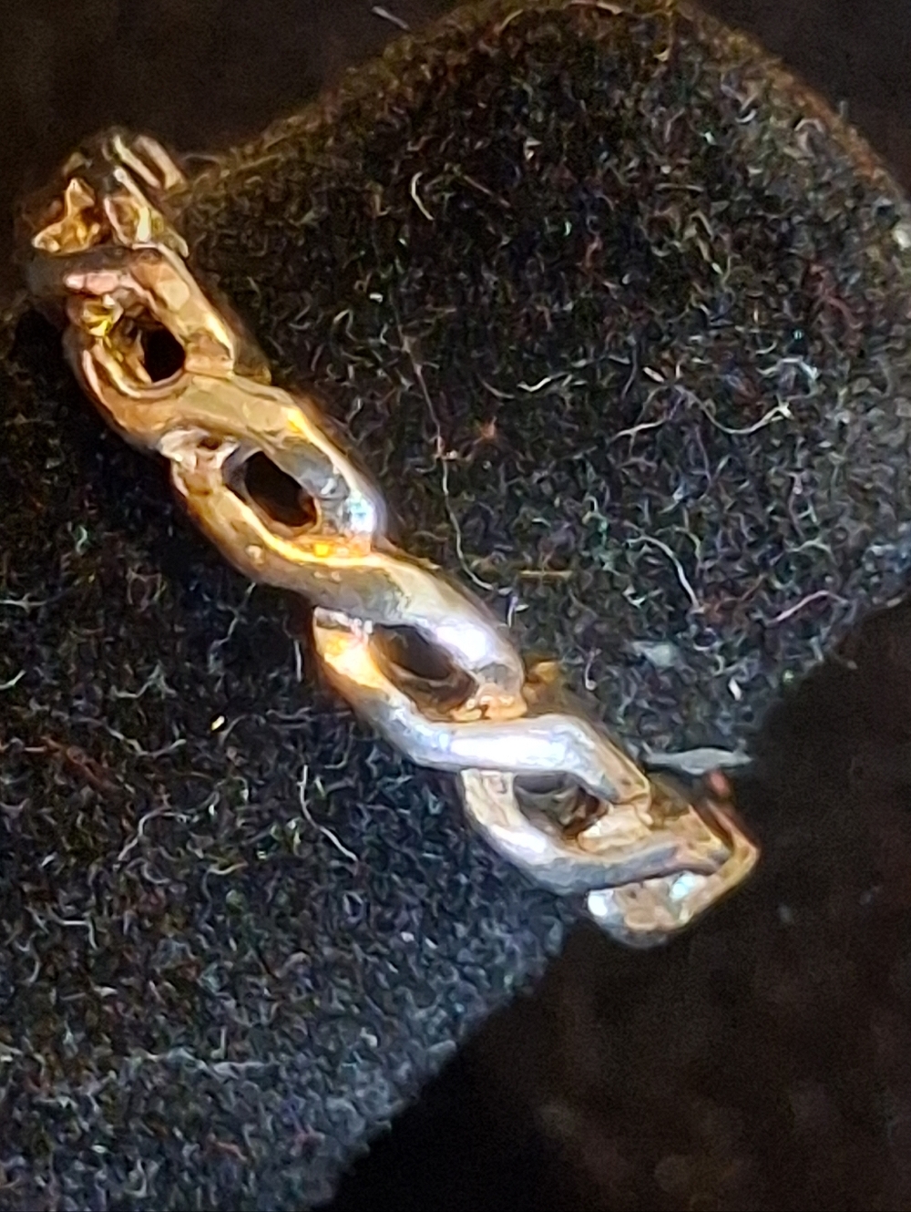 Sterling Silver Linked Chain Child's Ring Size 3 Adjustable